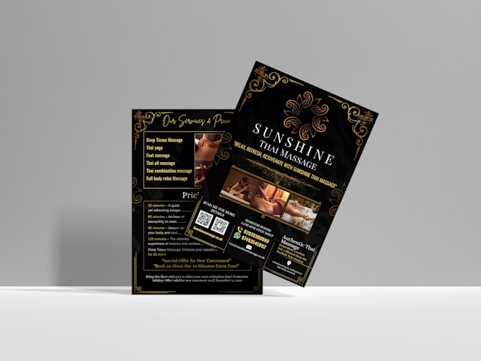 Gig Preview - Design pricelist, price menu, gift voucher, massage, spa, salon or promo flyer