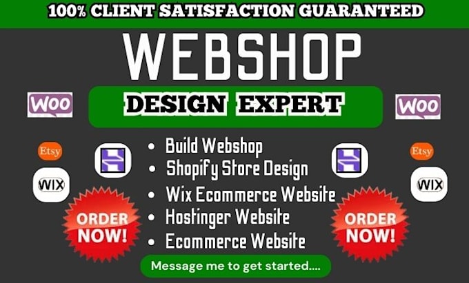 Gig Preview - Build webshop on shopify store wix website hostinger website ecommerce store