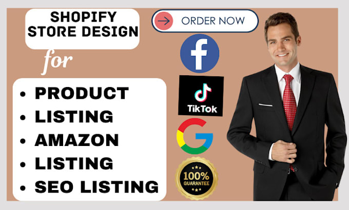 Gig Preview - Design product listing amazon store listing SEO listing shopify store website