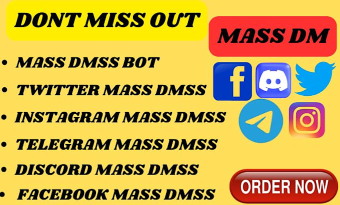 Gig Preview - Deliver ig mass dm, twitter mass dm, fb mass dm, telegram mass dm and growth