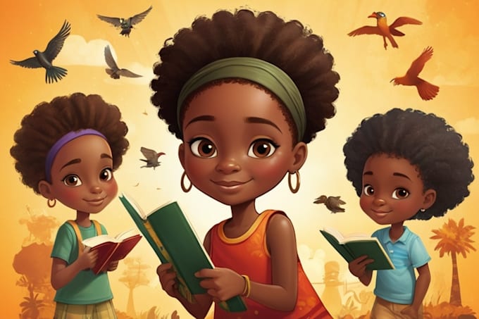 Gig Preview - Design african american children story book illustration and children book cover