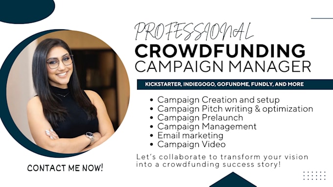 Gig Preview - Crowdfunding campaign creation campaign promotion kickstarter gofundme manager