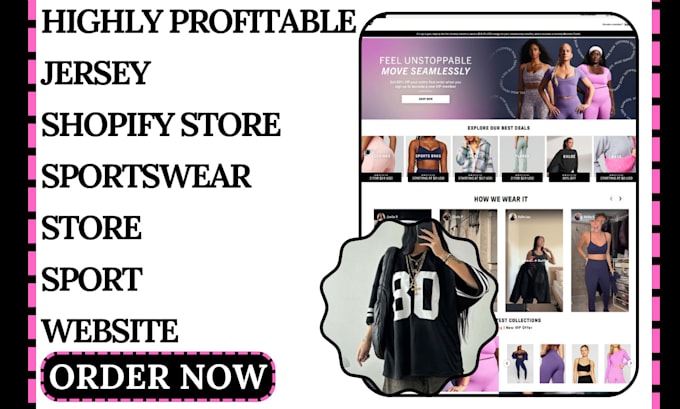 Gig Preview - Design profitable jersey shopify store sportswear shopify store sport website