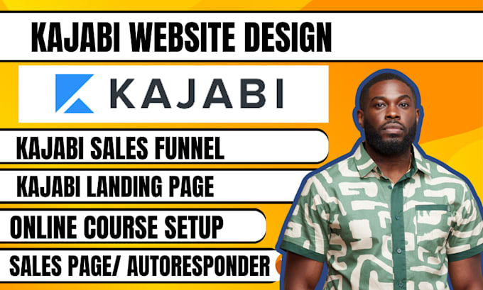 Gig Preview - Kajabi sales funnel, kajabi online course, kajabi website design landing page