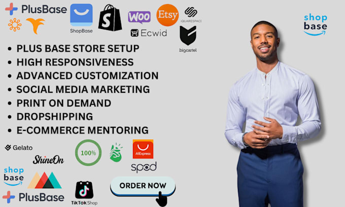 Gig Preview - Setup shopbase shopify print on demand  dropshipping printify aliexpress store