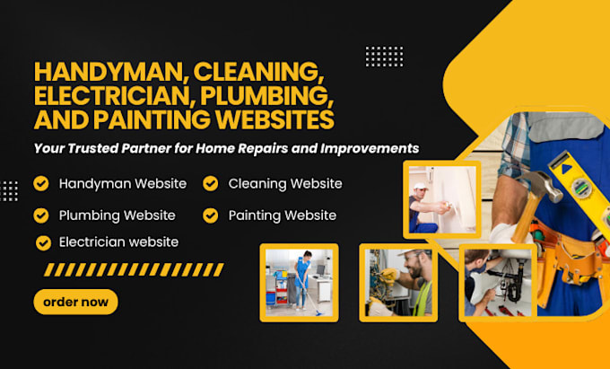 Gig Preview - Create a handyman, cleaning, electrician, plumbing, and painting websites