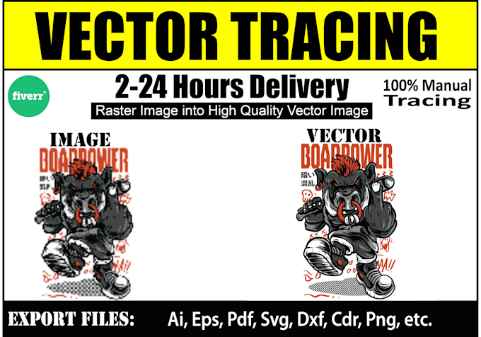 Gig Preview - Do illustrator work, manual vector tracing with fast delivery