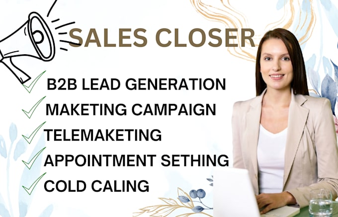 Gig Preview - Be your sales representative, sales expert in b2b lead generation, sales closing