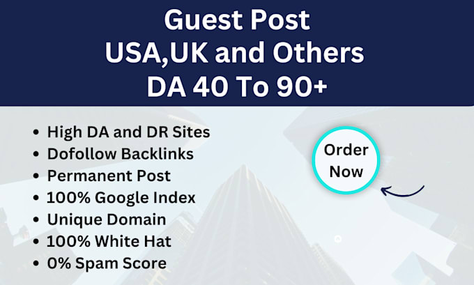 Gig Preview - Do high da guest post with dofollow backlinks