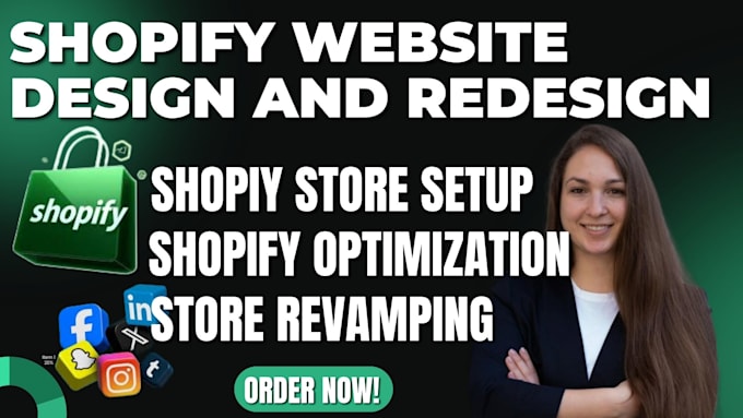 Gig Preview - Design shopify website redesign shopify store design shopify dropshipping store