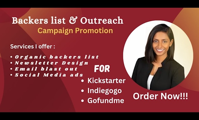 Gig Preview - Build manage targeted backer list with outreach for your kickstarter indiegogo