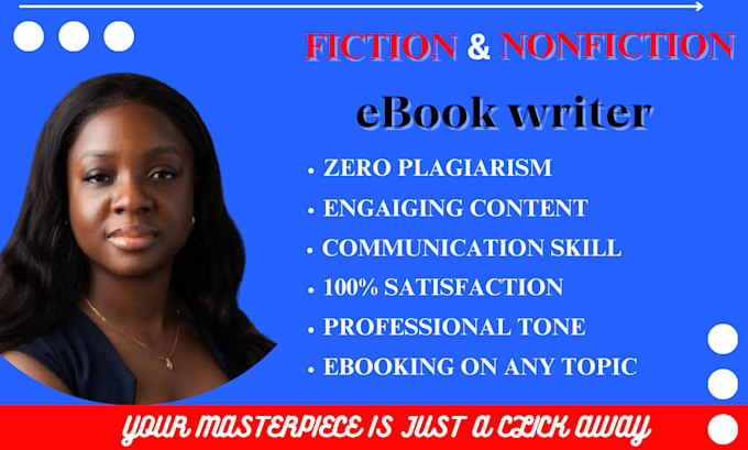 Gig Preview - Be ebook writer, ebook ghostwriter, fiction and nonfiction ebook writer