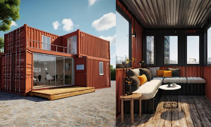 Gig Preview - Design 3d shipping container 3d ship model container rendering