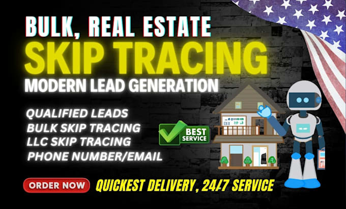 Gig Preview - Do real estate bulk skip tracing, real estate leads generation