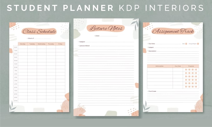 Gig Preview - Design, planners and journals, planners journals and for kdp, journal planner