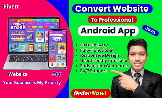 Gig Preview - Convert your website into a high performance android application