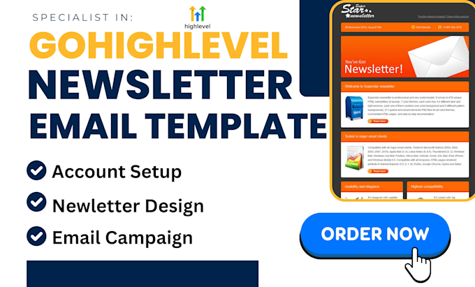 Gig Preview - Setup gohighlevel newsletter email template omnisend mailerlite brevo design