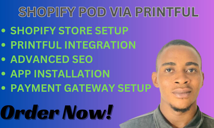 Gig Preview - Create shopify print on demand via printful printify