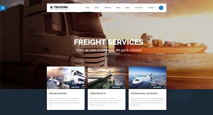 Gig Preview - Logistic, trucking, dispatch, broker freight cargo, moving company website