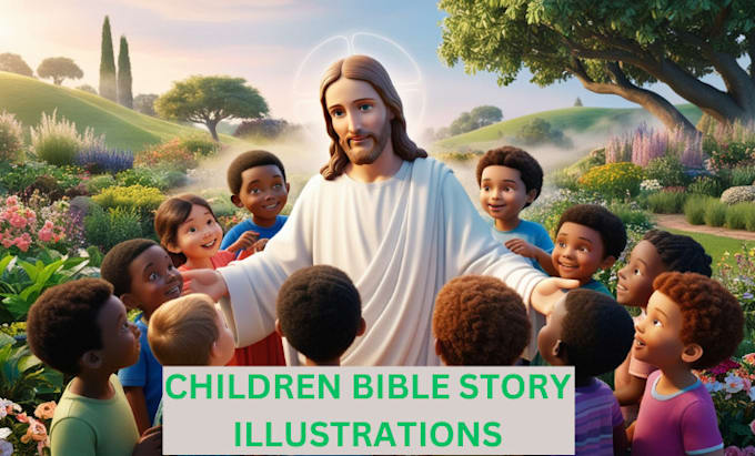 Bestseller - 3d children christian book illustration children story book bible illustration