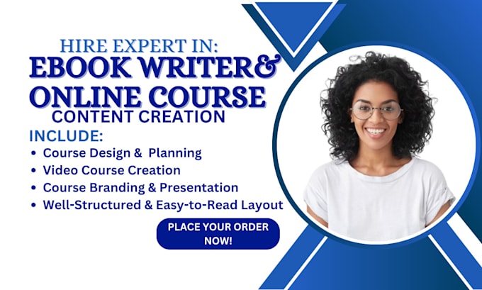 Gig Preview - Do course creation online course content ebook ghostwriter and ebook writing