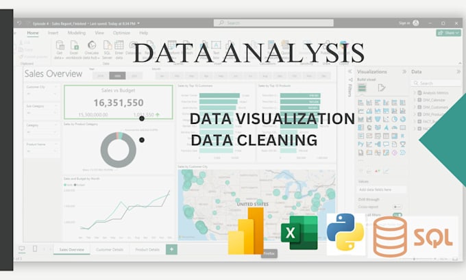 Gig Preview - Data analytics using ms powerbi ,python,excel