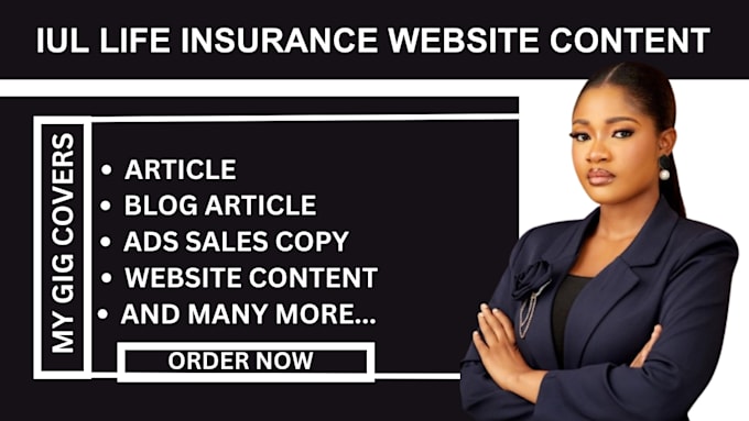 Gig Preview - Insurance life insurance iul life insurance website content insurance content