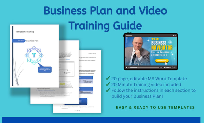 Gig Preview - Provide a customizable business plan with video and written instructions