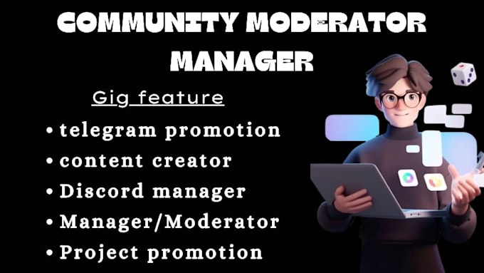 Bestseller - do telegram community manager, discord moderator, tg chatter, create stickers