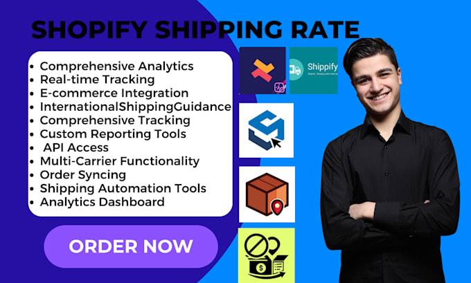 Gig Preview - Setup shopify shipping rate logbase shippify shipfy parcelify clickship