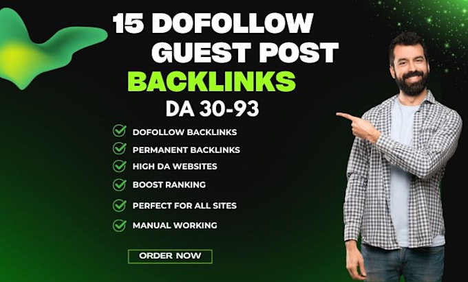 Gig Preview - Create 15 dofollow guest post on dofollow guest posting sites high da guest post