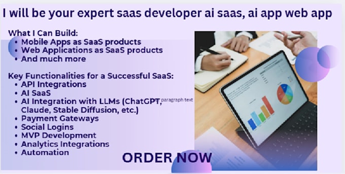 Gig Preview - Be your expert saas developer ai saas, ai app web app