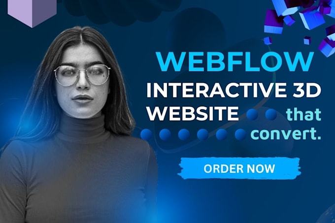 Gig Preview - 3d animated webflow website interactive scrolling animation, 3js spline website