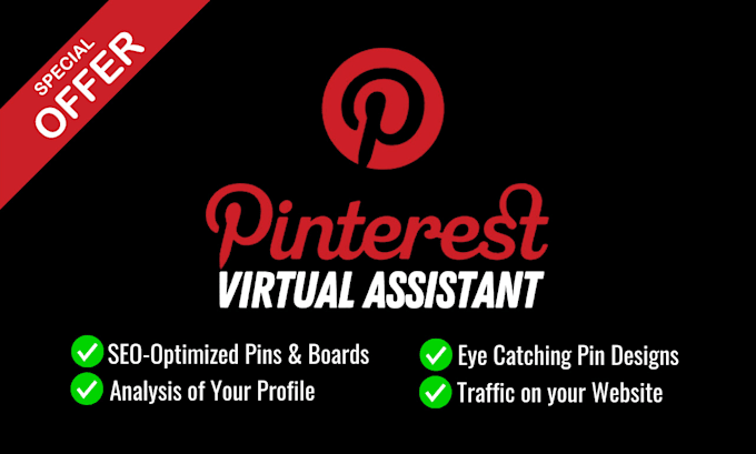 Gig Preview - Manage your pinterest as a virtual assistant with SEO pins and boards