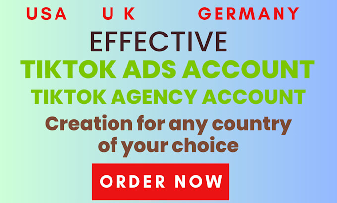 Gig Preview - Create USA tiktok ads account or agency account