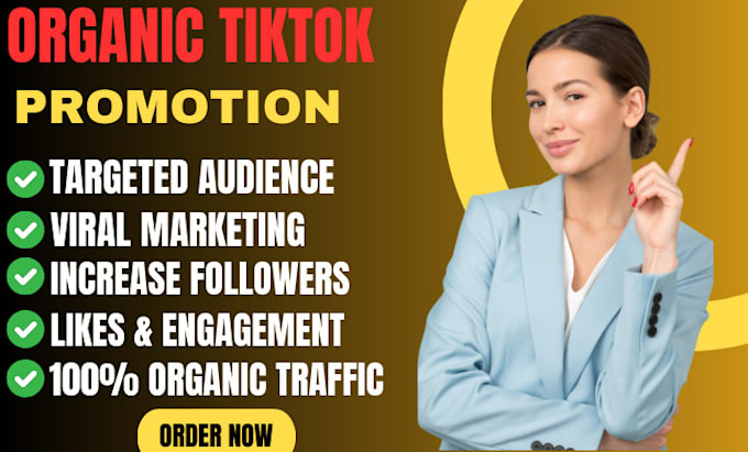 Gig Preview - Do organic tiktok promotion promote tiktok to gain organic tiktok folloers