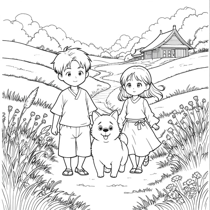 Bestseller - custom studio ghibli style coloring pages