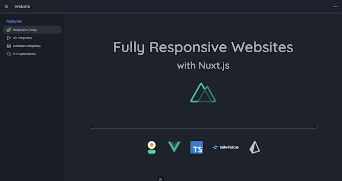 Gig Preview - Create a responsive website with nuxt and tailwind CSS