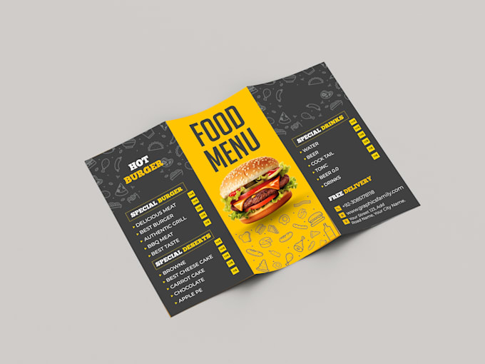 Gig Preview - Design a flyer, brochure, menu, and poster  for your business