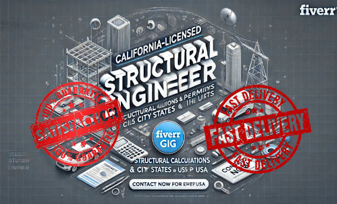 Gig Preview - Do california licensed, structural engineer, structural calculations city permit