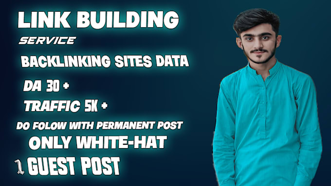 Gig Preview - Do seo backlinks dofollow high da white hat link building contextual