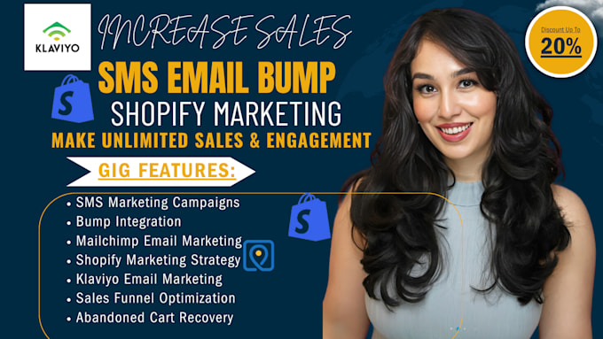 Gig Preview - Sms bump mailchimp shopify marketing klaviyo shopify marketing or sales funnel