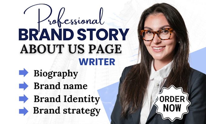 Gig Preview - Write your brand story, brand strategy, brand name, about us, biography,