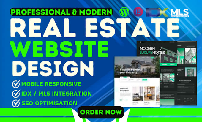 Bestseller - design wordpress real estate agent idx mls or investor website or landing page