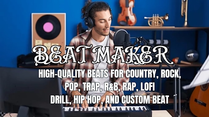 Gig Preview - Produce quality beat for country song rock pop trap rnb rap hip hop instrumental