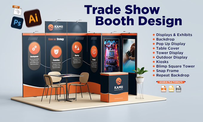 Bestseller - design trade show booth and backdrop for your exhibition