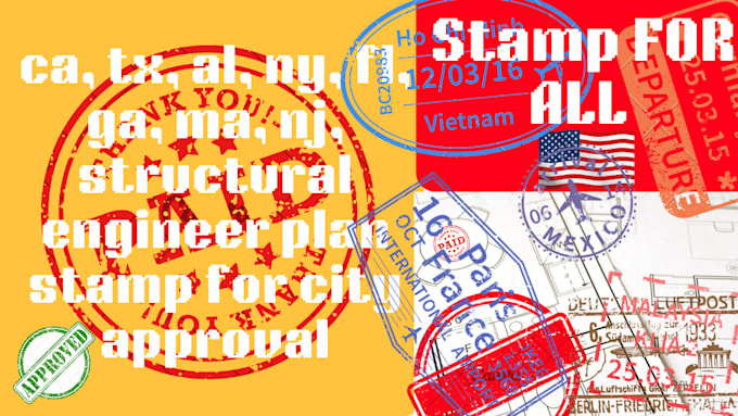 Gig Preview - Ca, tx, al, ny, fl, ga, ma, nj, structural engineer plan stamp for city approval