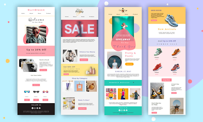 Gig Preview - Design custom klaviyo mailchimp email template newsletter for email marketing