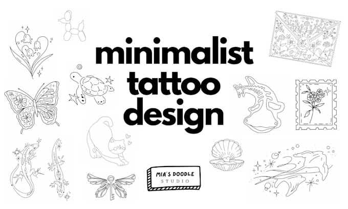 Bestseller - create a custom minimalist tattoo design in my art style