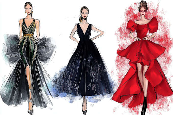 Gig Preview - Do amazing fashion illustration or collection